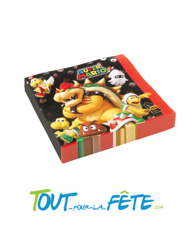 Lot 20 serviettes Super Mario © 23 cm