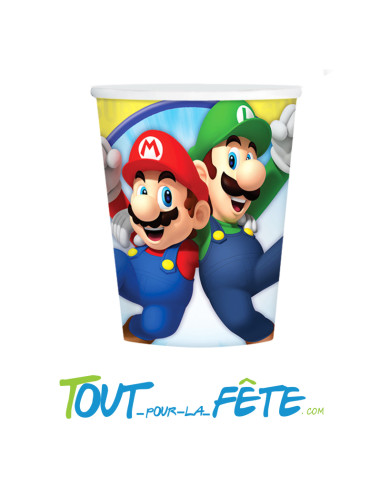 Lot de 8 gobelets Super Mario © 23 cm