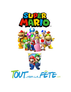 Lot de 8 gobelets Super Mario © 23 cm 2