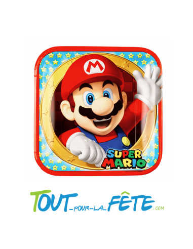 Lot de 8 assiettes Super Mario © 23cm