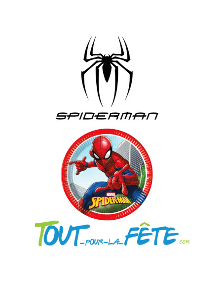 Lot de 8 assiettes en carton Spider-Man