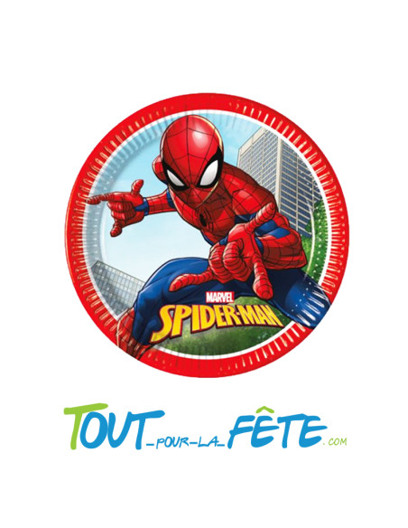 Lot de 8 assiettes en carton Spider-Man