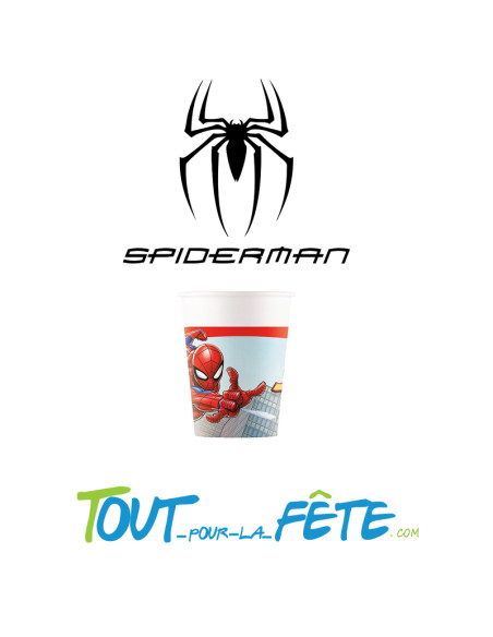 Lot de 8 gobelets en carton Spider-Man