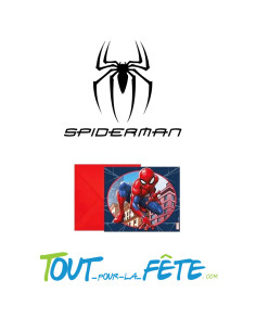Lot de 6 invitations et enveloppes Spider-Man 2
