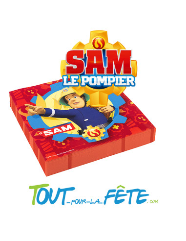 Lot de 20 serviettes en papier Sam le pompier ©