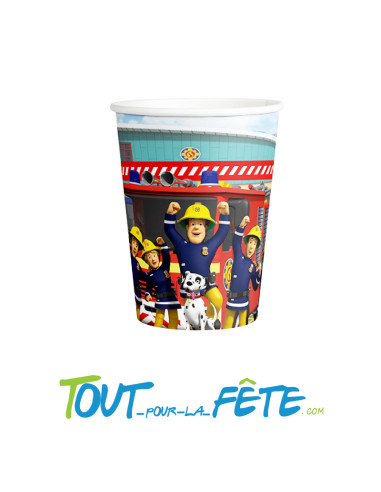 Lot de 8 gobelets en carton Sam le pompier ©