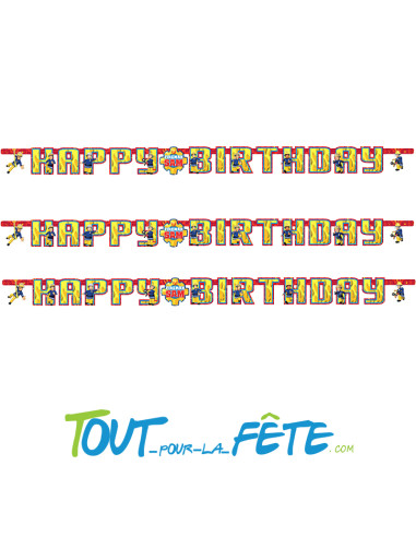 1 guirlande en carton Sam le pompier © 1.80 mètres