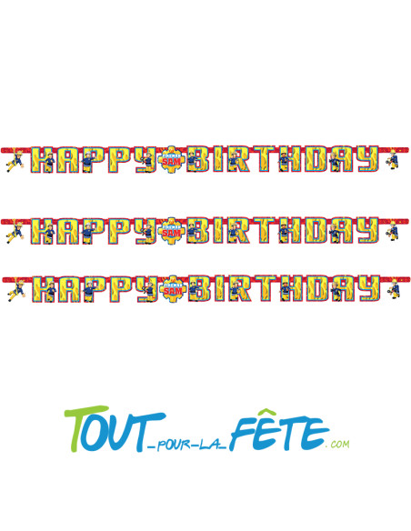 1 guirlande en carton Sam le pompier © 1.80 mètres