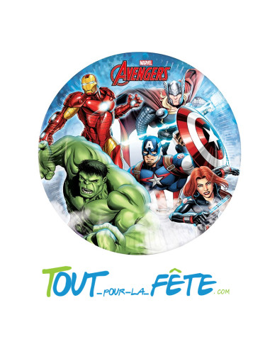 Lot de 8 assiettes en carton Avengers ©