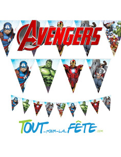 1 guirlande de fanions en plastique Avengers © 2