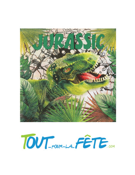 Lot de 20 serviettes Dinosaure 33 cm