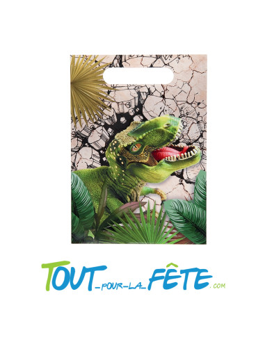 Lot de 10 sachets pour bonbons ou jouets Dinosaure