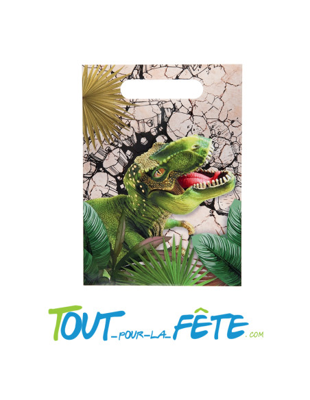 Lot de 10 sachets pour bonbons ou jouets Dinosaure