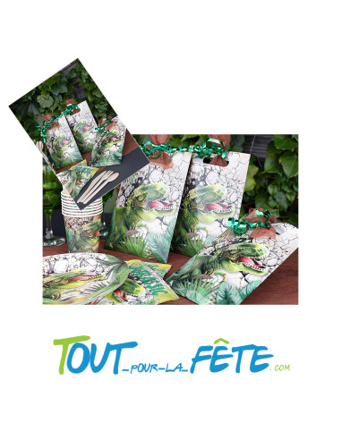 Lot de 10 sachets pour bonbons ou jouets Dinosaure