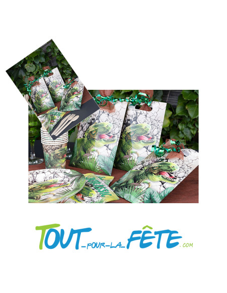Lot de 10 sachets pour bonbons ou jouets Dinosaure