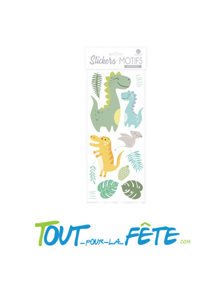 Lot de 3 planches de stickers motifs Dinosaure