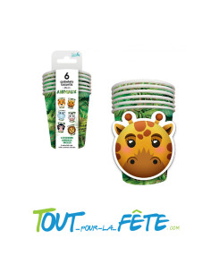 Lot de 6 gobelets assorties animaux