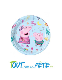 Lot de 8 assiettes Peppa Pig  © 23 cm