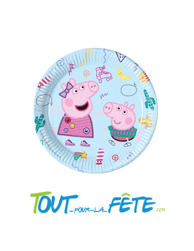 Lot de 8 assiettes Peppa Pig  © 23 cm