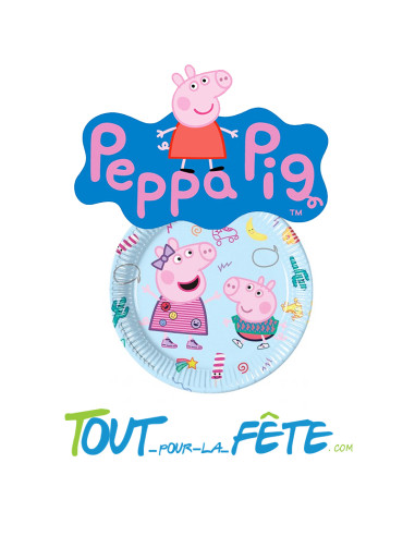 Lot de 8 assiettes Peppa Pig  © 23 cm