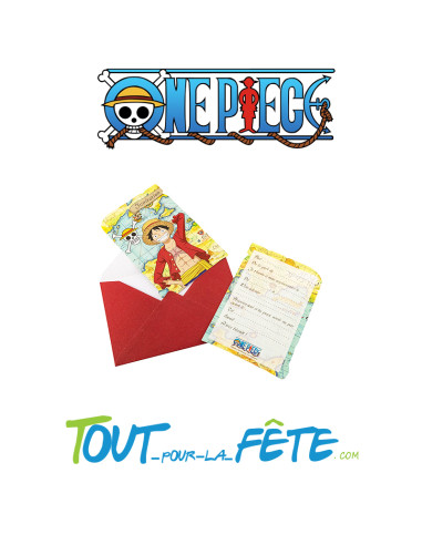 Lot de 8 carte d'invitation + enveloppes One piece ©