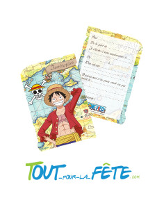Lot de 8 carte d'invitation + enveloppes One piece ©