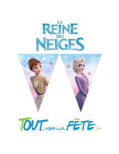 Guirlande de drapeaux en plastique La Reine Des Neiges 2