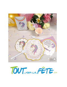 Lot de 6 assiettes licorne 20 cm 2