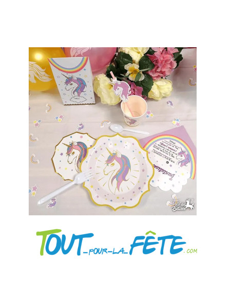 Lot de 6 assiettes licorne 20 cm