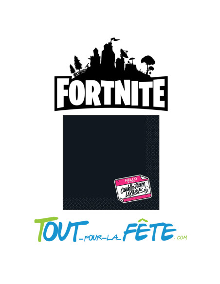 Lot de16 serviettes cocktail fortnite © epic games