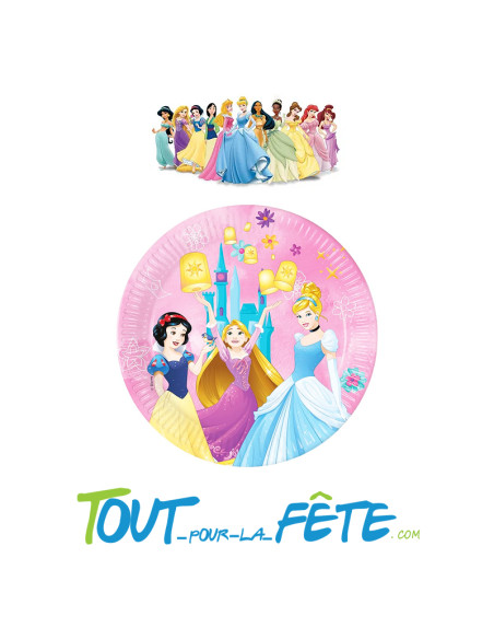 Lot de 8 assiettes Princesses Disney ©