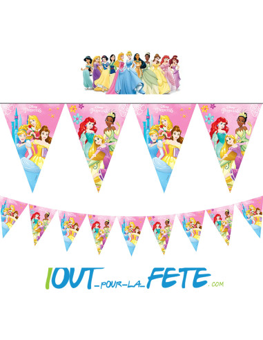 Guirlande de drapeaux Princesses Disney © 2.3 mètres