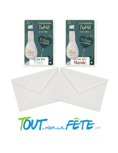 Carte ballon annonce Papy / Mamie