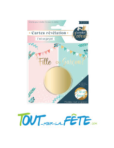 Lot de 6 cartes de révélation "c'est un Garçon"
