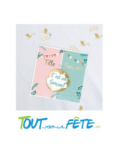 Lot de 6 Cartes de révélation "c'est une Fille" 2