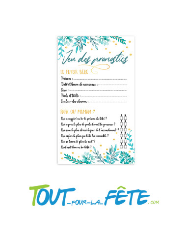 Lot de 6 cartes jeu des pronostics
