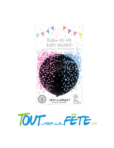 Ballon en latex noir gender reveal à percer 40cm...