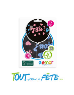 Ballon noir révélation à percer 80cm sans confettis 2