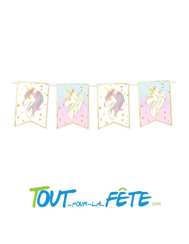 Guirlande de fanion licorne 3 mètres
