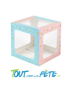 Cube décoration Bleu et Rose 30 cm