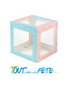 Cube décoration Bleu et Rose 30 cm