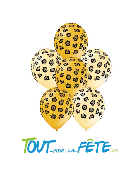 Sachet de 6 Ballon à motif Léopard 30cm