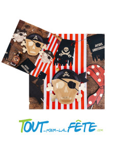 Lot de 8 assiettes pirate 27x22 cm 2