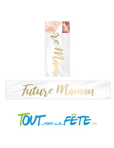 Echarpe Future Maman blanche et rose gold 1 mètre