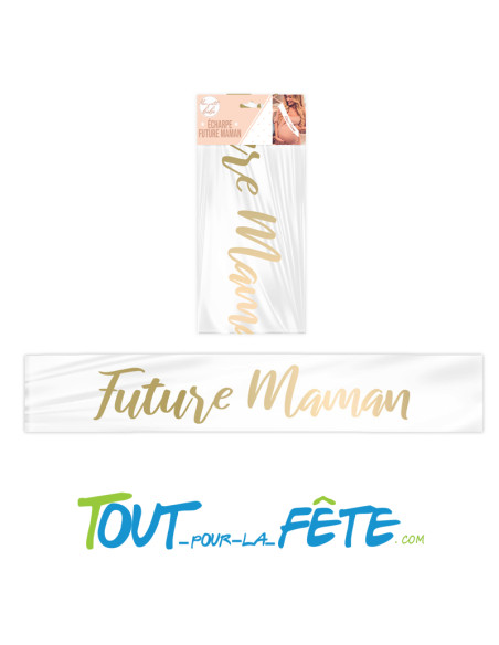 Echarpe Future Maman blanche et rose gold 1 mètre