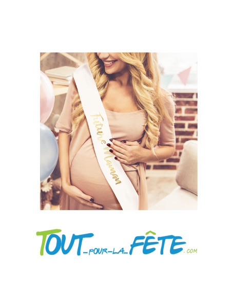 Echarpe Future Maman blanche et rose gold 1 mètre
