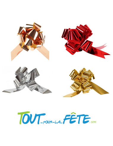 Lot de 5 grands nœuds automatiques métalliques 50mm