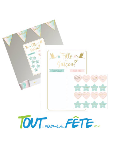 Jeu Team Garçon VS Team Fille avec 16 Stickers