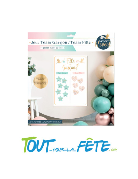 Jeu Team Garçon VS Team Fille avec 16 Stickers