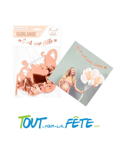 Guirlande C'est une Fille Rose Gold 2 mètres